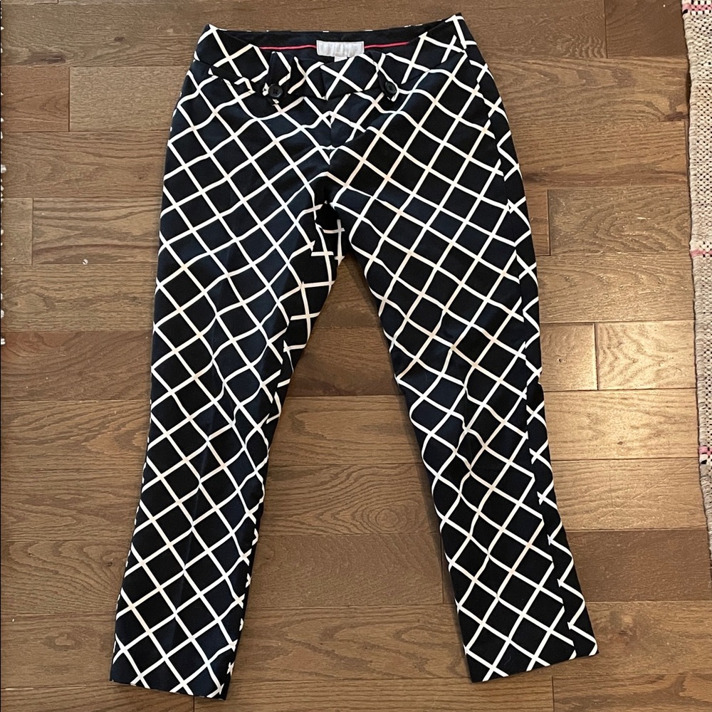 Banana Republic Black and White Patterned Pants